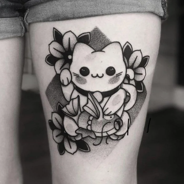 tatuaje del Maneki-neko (招き猫)